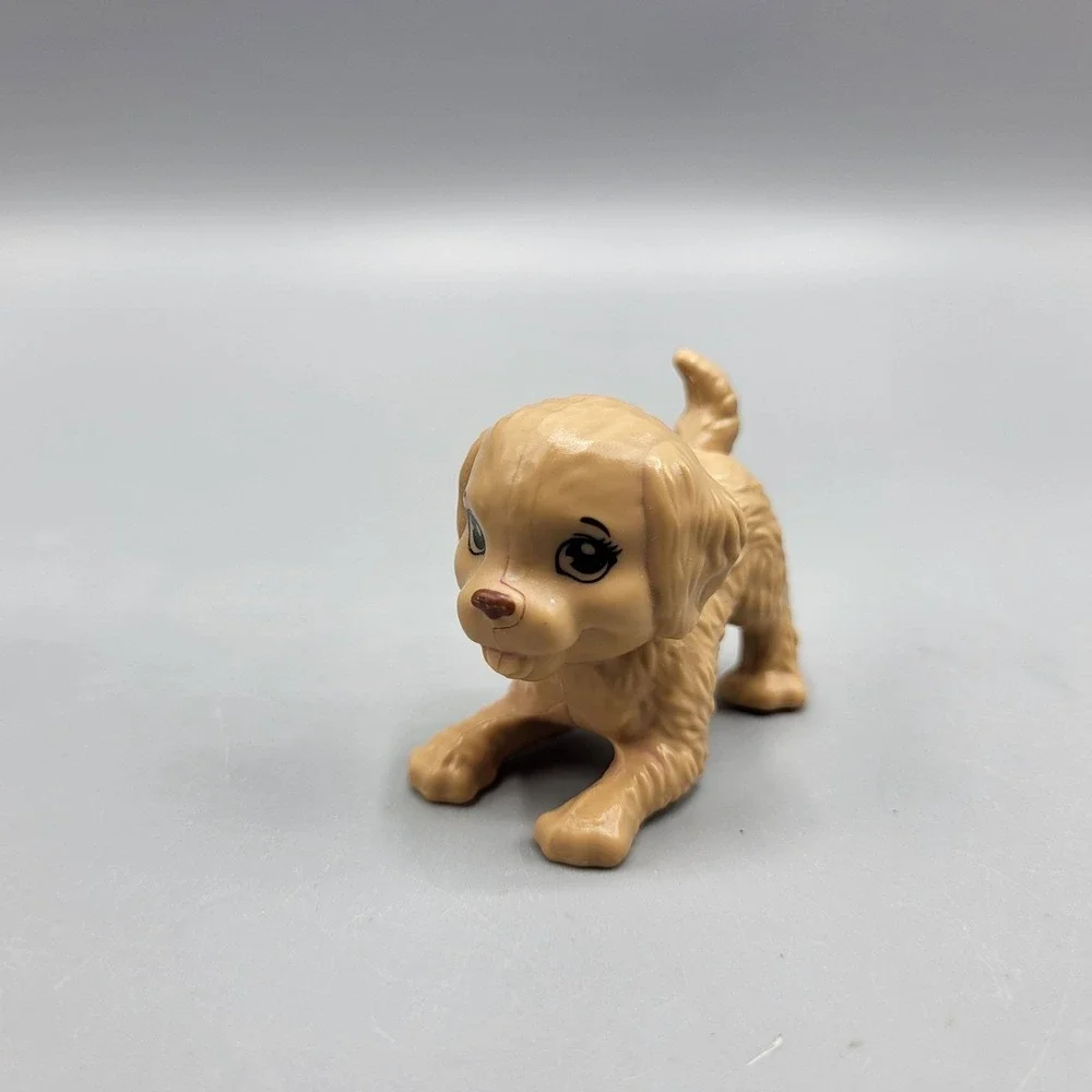 Dollhouse Barbie Doll Pets Puppy Dog Playing Position Beige/Tan